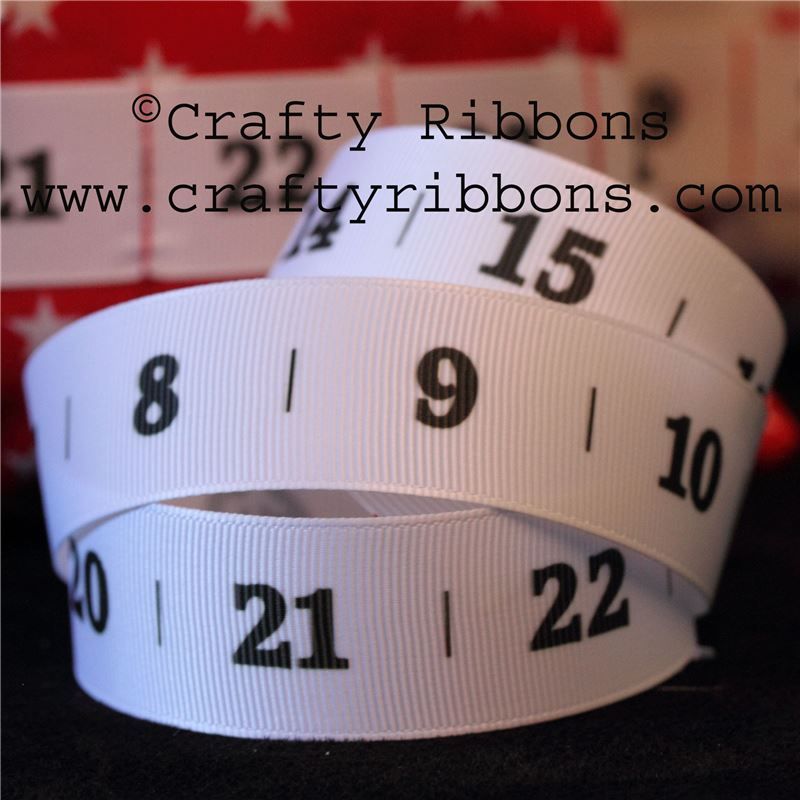 Number Ribbon 56 Advent Number Ribbons from the Crafty Ribbons shop