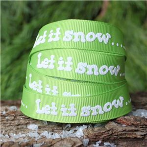Christmas Ribbon - Let it snow/Lime
