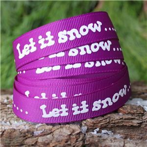 Christmas Ribbon - Let it snow/Purple