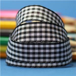 15mm Gingham Ribbon - Black