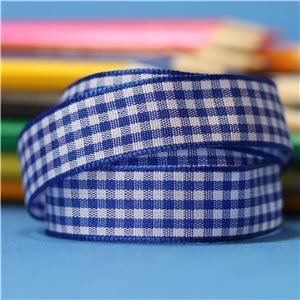 15mm Gingham Ribbon - Royal