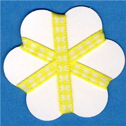 5mm Gingham Ribbon - Lemon/White