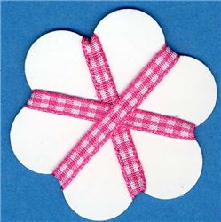 5mm Gingham Ribbon - Shocking/White