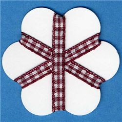 5mm Gingham Ribbon - Burgundy/White