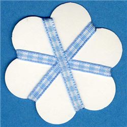 5mm Gingham Ribbon - Sky/White