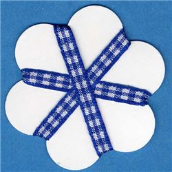 5mm Gingham Ribbon- Royal/White