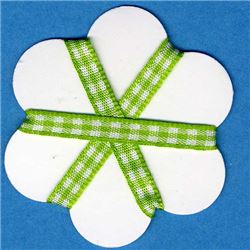 5mm Gingham Ribbon - Lime/White