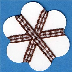 5mm Gingham Ribbon - Brown/White