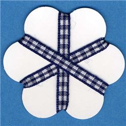 5mm Gingham Ribbon - Navy/White