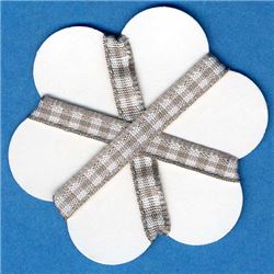 5mm Gingham Ribbon - Steel/White