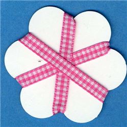 5mm Gingham Ribbon - Hot Rose/White