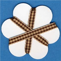 5mm Gingham Ribbon - Tan/Sepia