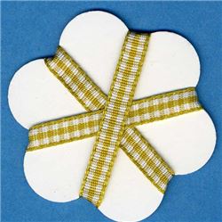 5mm Gingham Ribbon - Olive/White