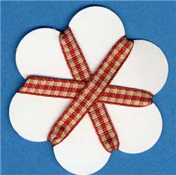 5mm Gingham Ribbon - Rust/Silk