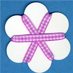 5mm Gingham Ribbon - Garden Rose/White