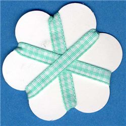 5mm Gingham Ribbon - Aqua/White