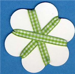 5mm Gingham Ribbon - Bud Green/White