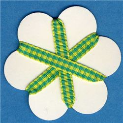 5mm Gingham Ribbon - Baby Maize/Jade