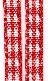5mm Gingham Ribbon - Red 20mtr Roll