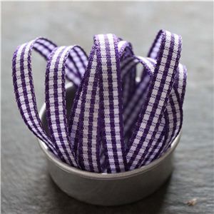 Mini Check Ribbon - Purple