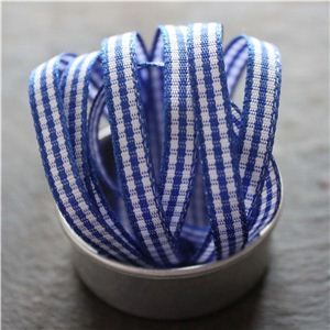 Mini Check Ribbon - Royal