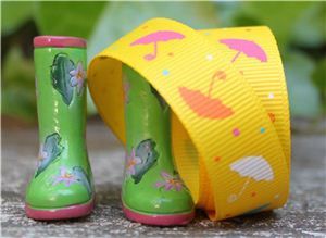 Umbrella Grosgrain Ribbon - Daffodil