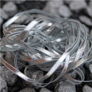 Monochrome Ribbons - 2mm Silver Mettalic