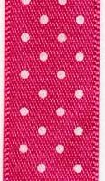 15mm Micro Dot Ribbon - Shocking Pink