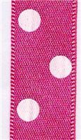 15mm Polka Dot Ribbon - Hot Pink