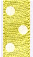 15mm Polka Dot Ribbon - Lemon