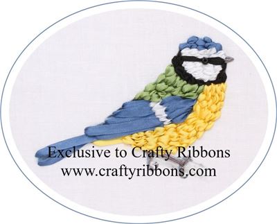 Silk Ribbon Embroidery Kit - Blue Tit