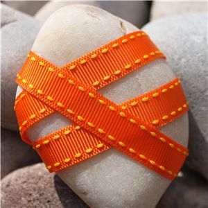Saddle Stitch Ribbon - Orange/Yellow